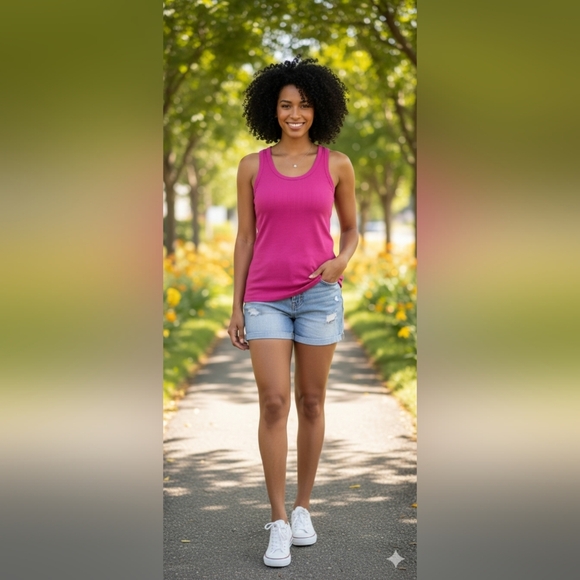 Sonoma Goods For Life High Neck Layering Women's Tank Top Large Pink EUC - Picture 1 of 8